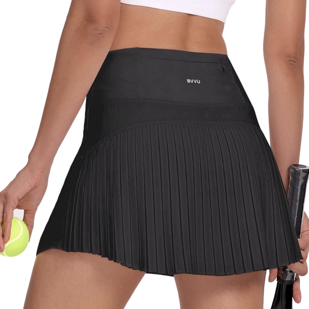 NWT BVVU Pleated Tennis Skirt/Skorts Crossover High Waisted Athletic, Size XL